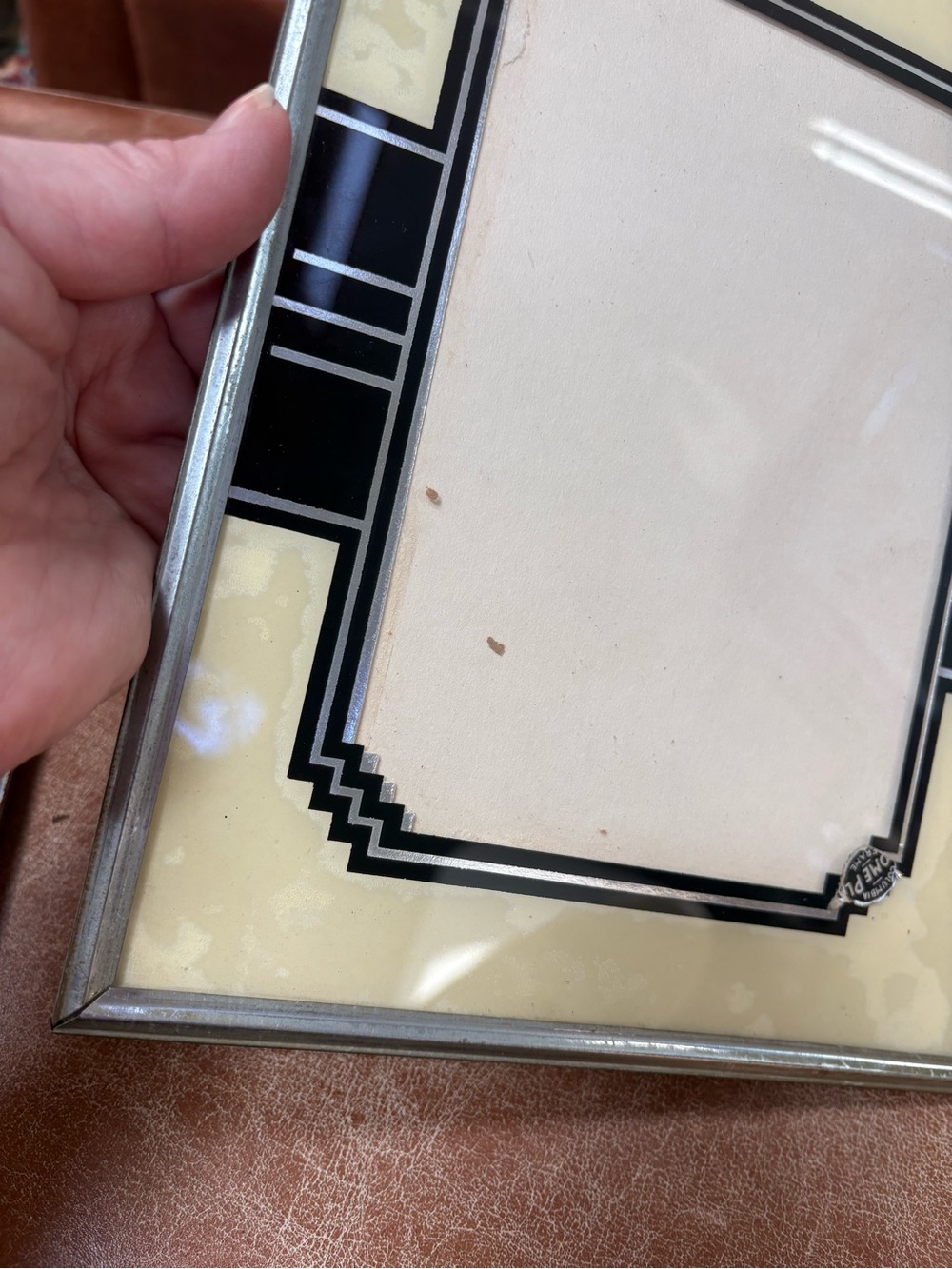 Lot of 2 Art Deco Vintage 1920s Glass Picture Frame 10x8 20s Metal Frame Antique - Picture 5 of 10